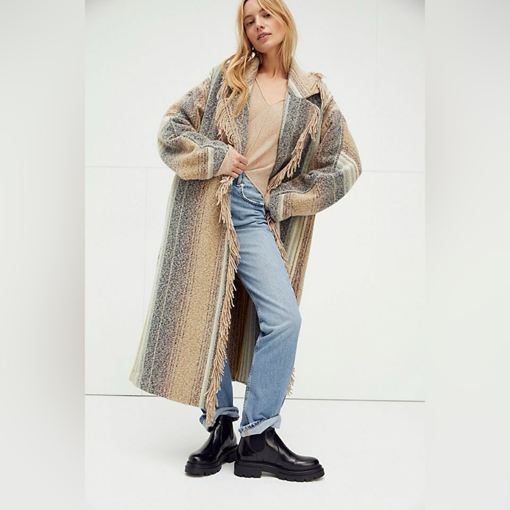 We The Free Multicolor Fringe Coat